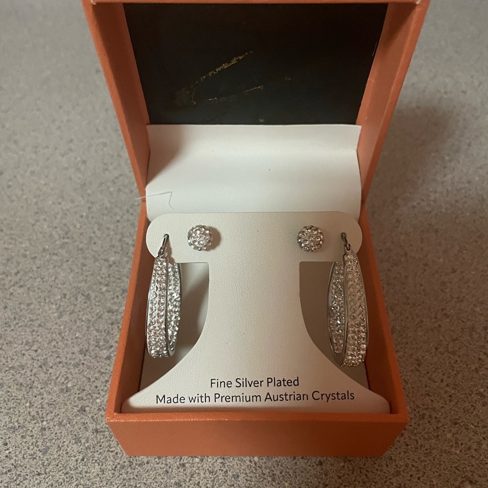 Dazzling Silver Plated Crystal Earrings